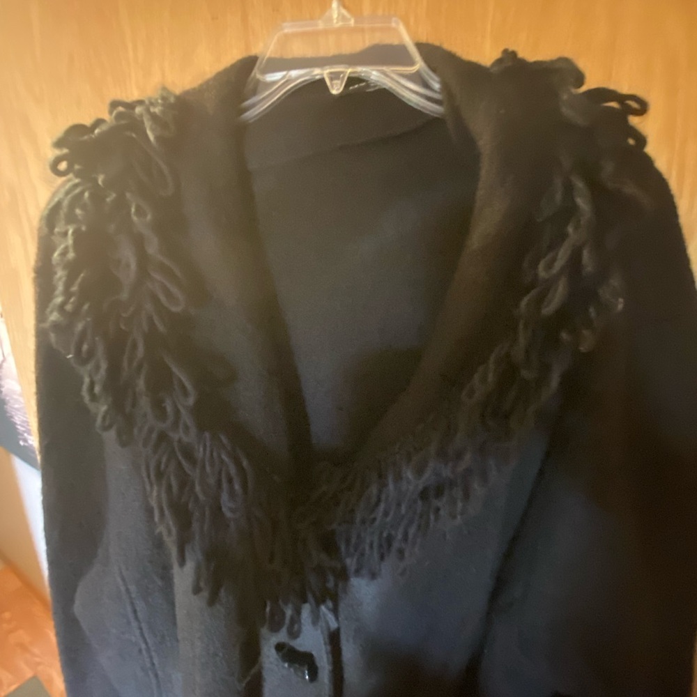 Black boiled wool stylish jacket
